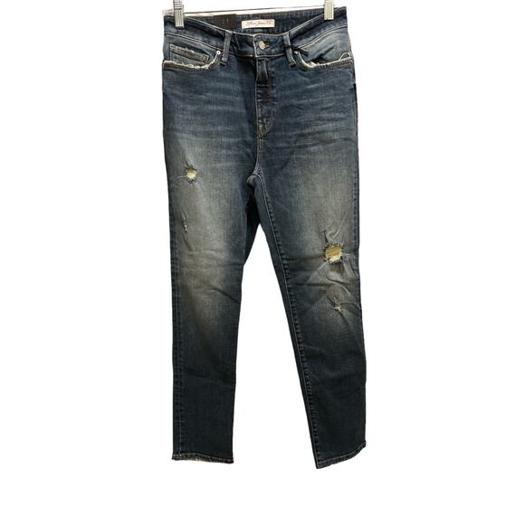 Mavi Jeans Co LEA High Rise Boyfriend Distressed Straight Ankle Denim Jeans 27 - Picture 1 of 8